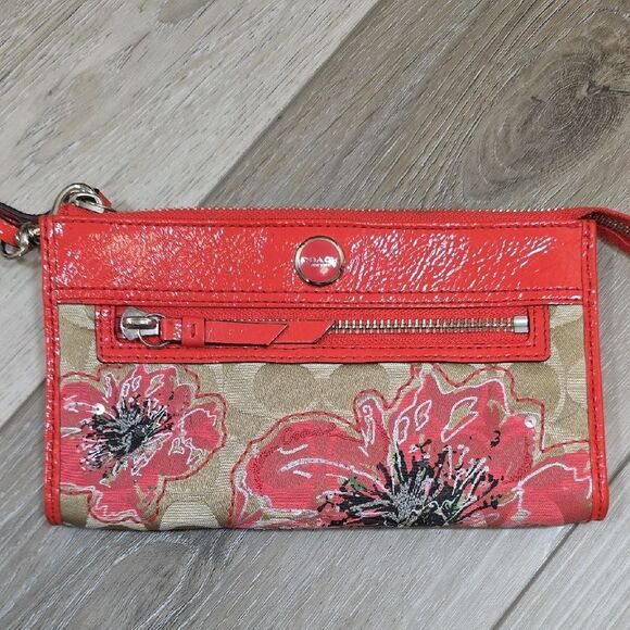 Coach Poppy Placed Flower Glam Tote Multi Color with Wallet - Picture 6 of 16